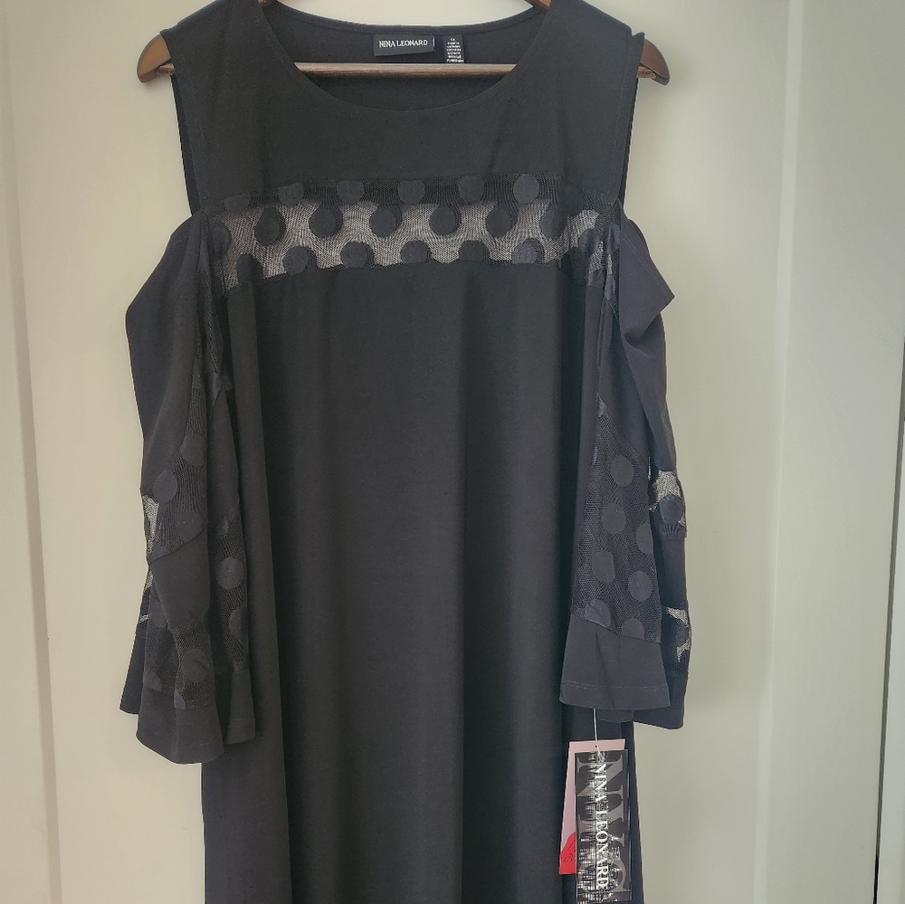 Nina Leonard cold shoulder maternity gown